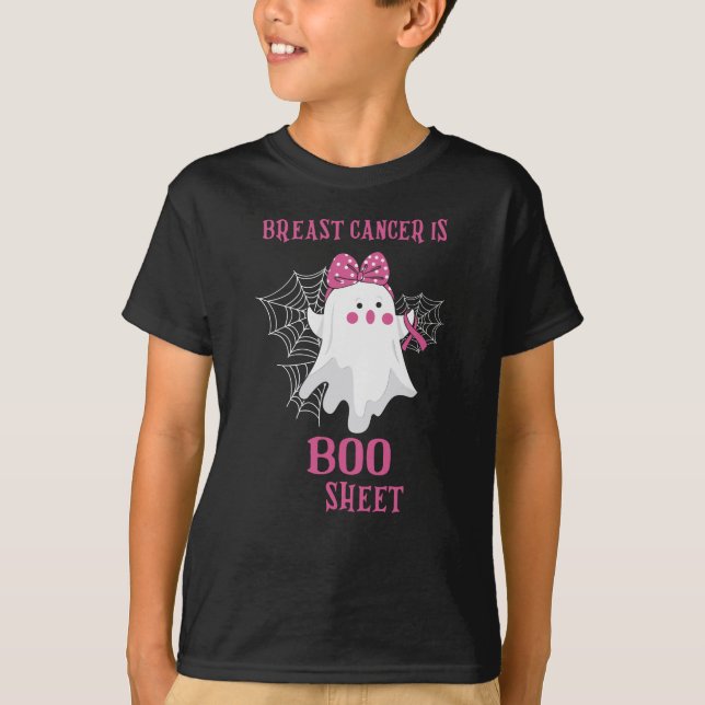 Breast Cancer Is Boo Sheet Funny Halloween Ghost T-Shirt (Front)