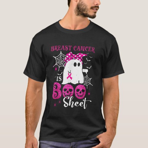 Breast Cancer Is Boo Sheet Ghost Halloween Breast  T_Shirt