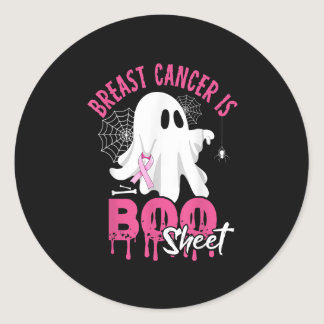 Breast Cancer Is Boo Sheet Halloween Breast Cancer Classic Round Sticker