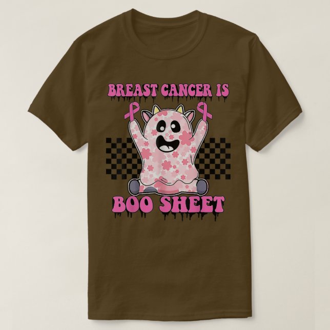 Breast Cancer Is Boo Sheet Retro Groovy Spooky Hal T-Shirt (Design Front)