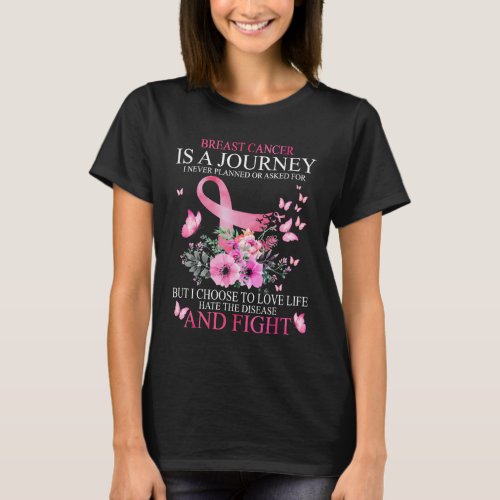 Breast Cancer Journey Butterfly Fight Cancer Survi T_Shirt