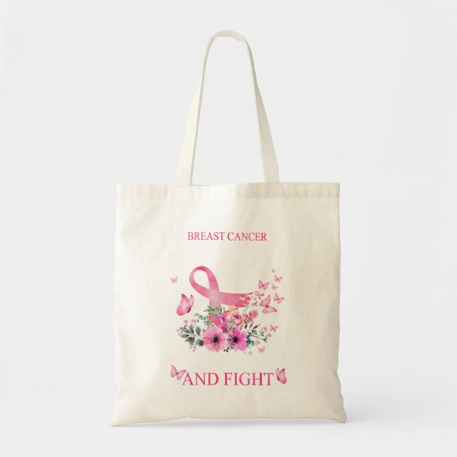 Breast Cancer Journey Butterfly Fight Cancer Survi Tote Bag (Front)
