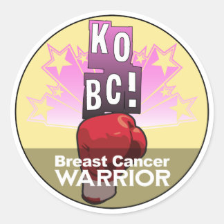 Breast Cancer KO Warrior Classic Round Sticker