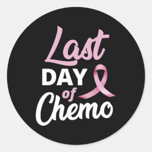 Breast Cancer Last Day Of Chemo K Ribbon Recovery Classic Round Sticker