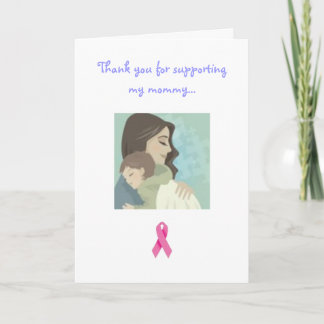 breast cancer letterpress thank you card