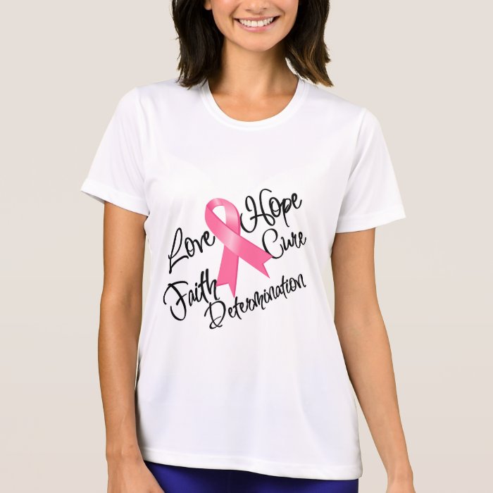 Breast Cancer Love Hope Determination T shirt