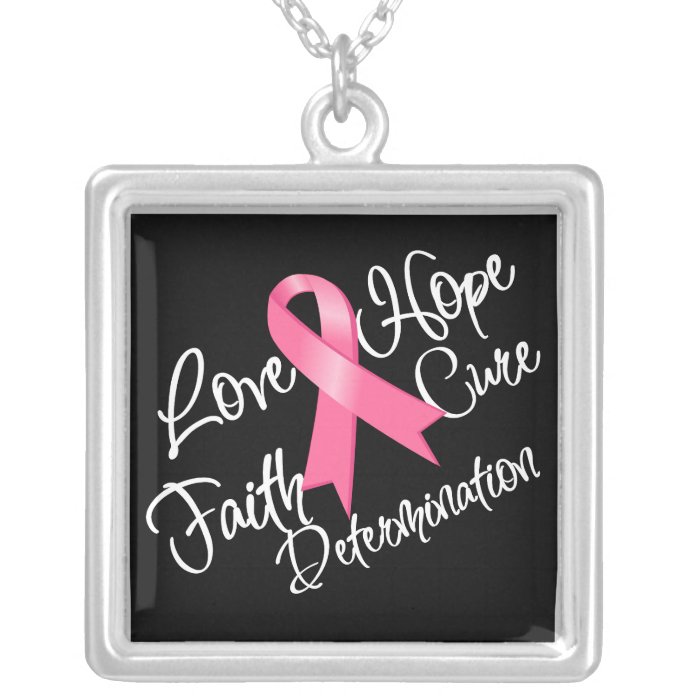 Breast Cancer Love Hope Faith Custom Necklace