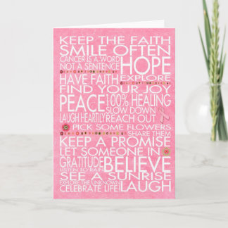 Breast Cancer Love quotes and gifts Holiday Card