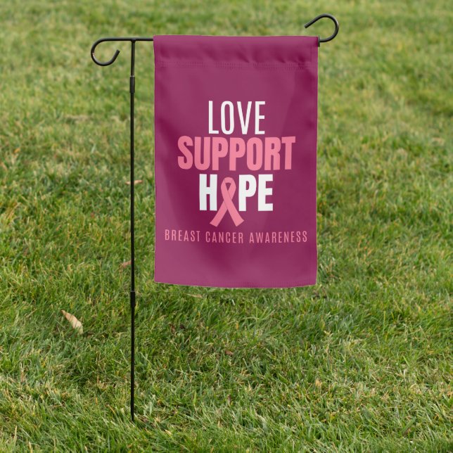 breast cancer. love. support. hope. Garden Flag (In SItu)