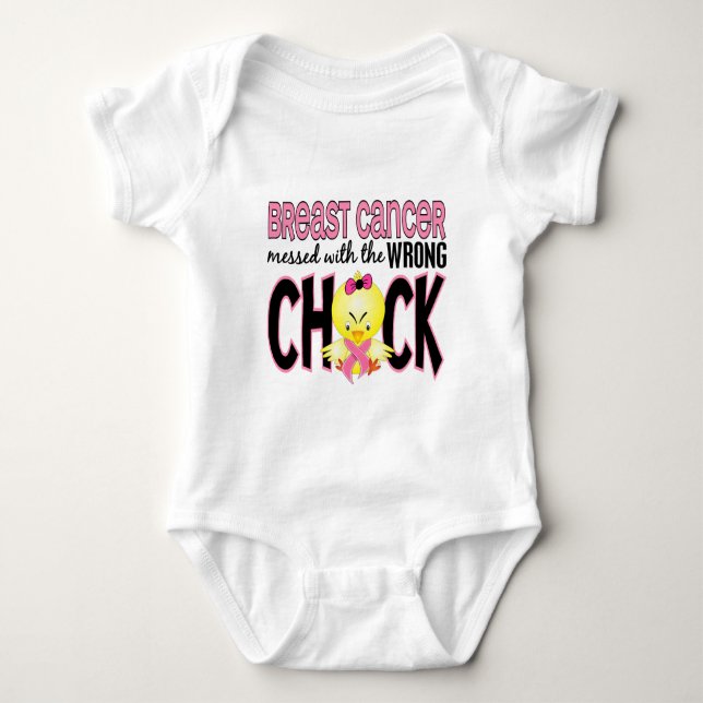 Breast Cancer Messed With The Wrong Chick T-Shirt (Front)