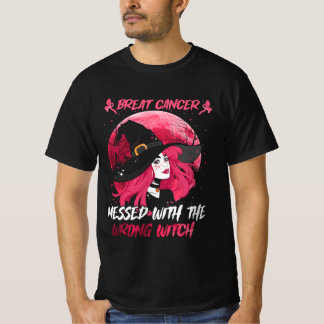 Breast Cancer Messed With The Wrong Pink Witch Hat T-Shirt