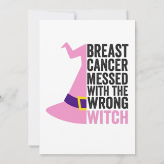 Breast Cancer Messed With The Wrong Witch Funny Thank You Card