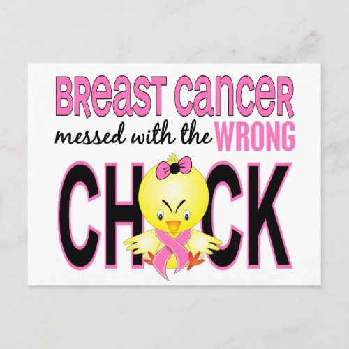 Breast Cancer Messed With Wrong Chick Postcard