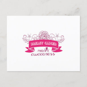 breast cancer month awareness postcard