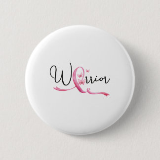 Breast Cancer Month Butterflies Pink Ribbon Women' Button