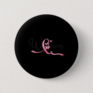 Breast Cancer Month Butterflies Pink Ribbon Women' Button