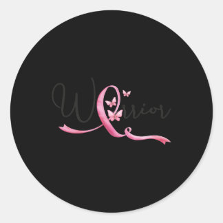 Breast Cancer Month Butterflies Pink Ribbon Women' Classic Round Sticker