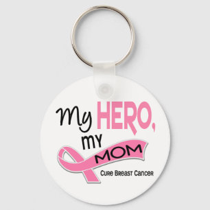 Breast Cancer MY HERO, MY MOM 42 Keychain