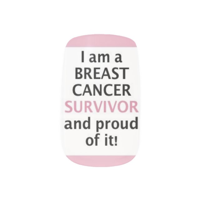 Breast Cancer Nails Minx Nail Art (Right Thumb)