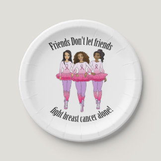 Breast Cancer- No one fights alone Paper Plates