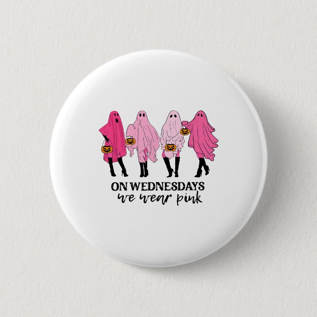 Breast Cancer On Wednesday We Wear Pink  Button (Front)