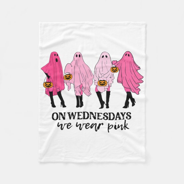 Breast Cancer On Wednesday We Wear Pink  Fleece Blanket (Front)