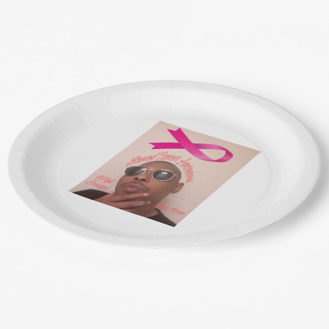 Breast Cancer Paper Plates (Angled)