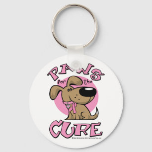 Breast Cancer Paws for the Cure Dog Keychain