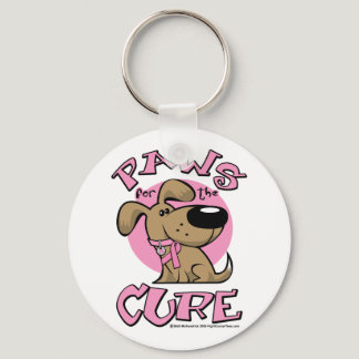 Breast Cancer Paws for the Cure Dog Keychain