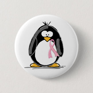 Breast Cancer Penguin Button