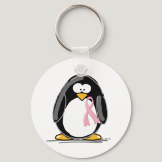 Breast Cancer Penguin Keychain