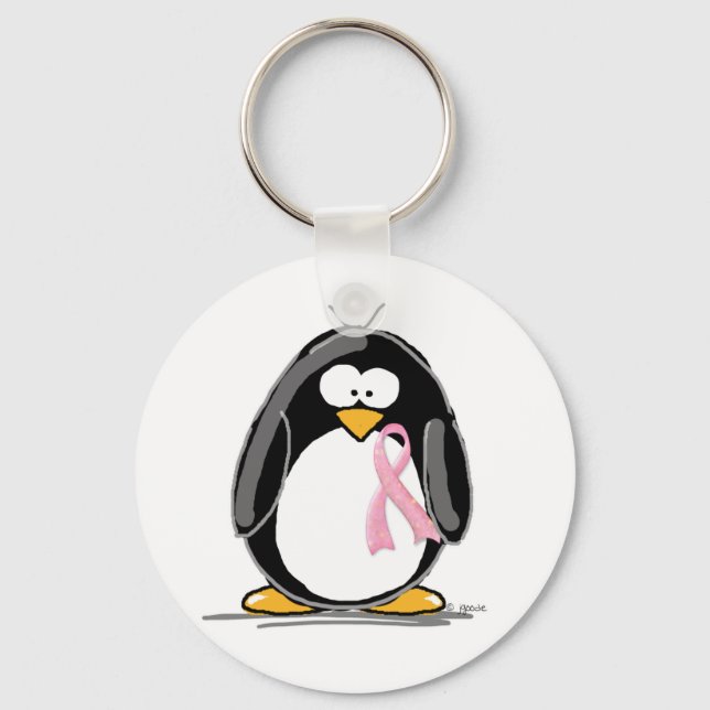 Breast Cancer Penguin Keychain (Front)