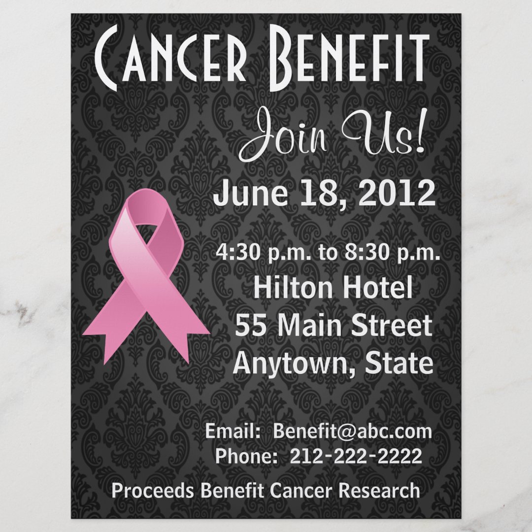 Breast Cancer Personalized Benefit Flyer Zazzle