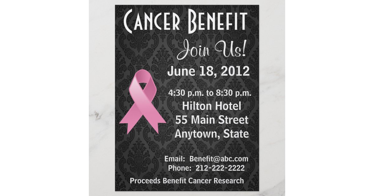 Breast Cancer Personalized Benefit Flyer | Zazzle