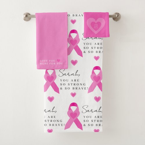 Breast Cancer Personalized Empowering Towel Set