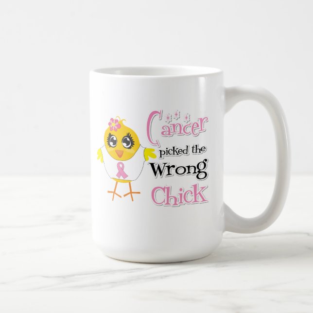 Breast Cancer Picked The Wrong Chick Coffee Mug (Right)
