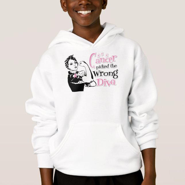 Breast Cancer Picked The Wrong Diva Hoodie (Front)