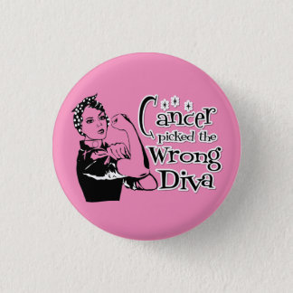 Breast Cancer Picked The Wrong Diva (Light Pink) Button