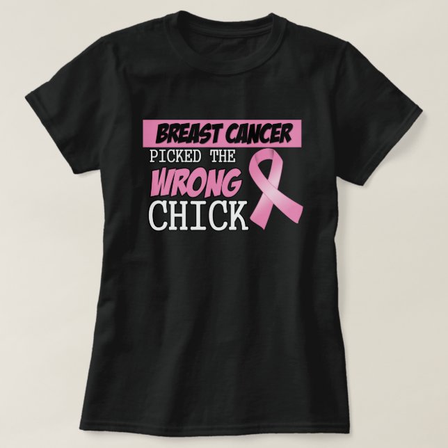 Breast Cancer Picked The Wrong Diva T-Shirt (Design Front)