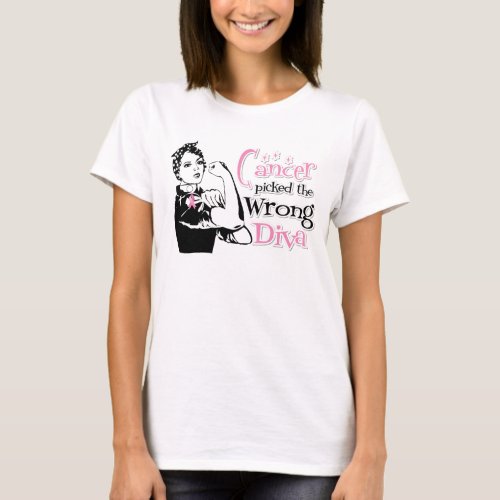 Breast Cancer Picked The Wrong Diva T_Shirt