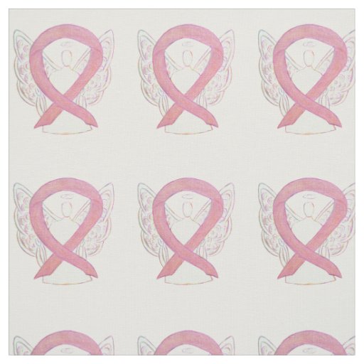 Breast Cancer Pink Awareness Ribbon Angel Material Fabric