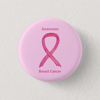 Breast Cancer Pink Awareness Ribbon Custom Pins