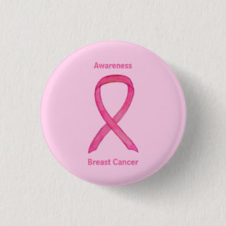 Breast Cancer Pink Awareness Ribbon Custom Pins