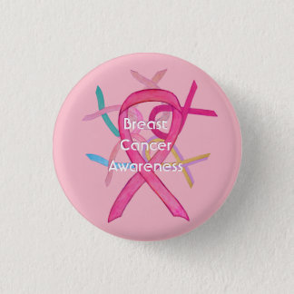 Breast Cancer Pink Awareness Ribbon Pin Buttons
