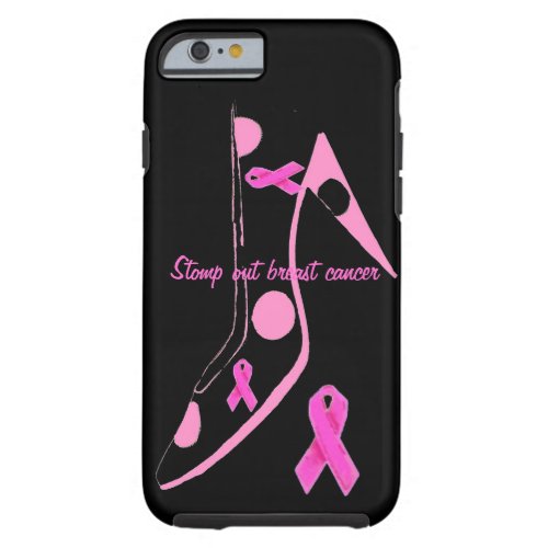 Breast Cancer pink black Tough iPhone 6 Case