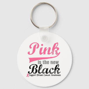 Breast Cancer Pink is The New Black Keychain