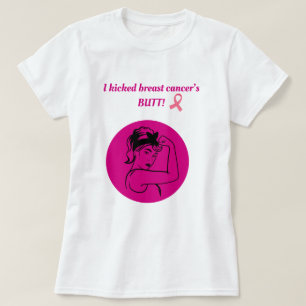 Breast Cancer Pink Kick Butt Woman T-Shirt