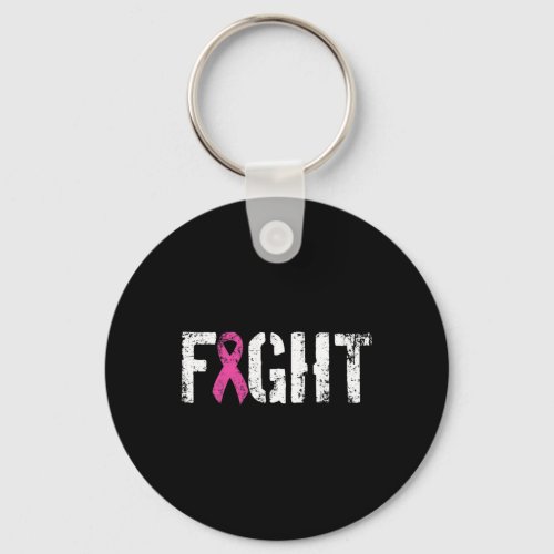 Breast Cancer _ Pink Military Style Awareness Ribb Keychain