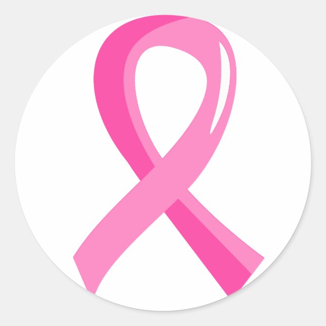 Breast Cancer Pink Ribbon 3 Classic Round Sticker (Front)