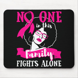 Breast Cancer Pink Ribbon African American Black Mouse Pad